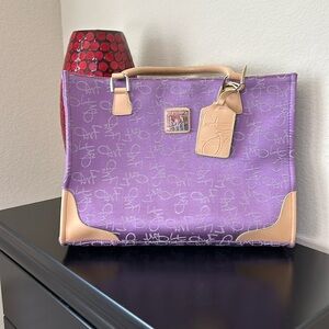 Diane Von Furstenberg Purple and Tan Tote